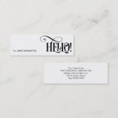 Bonjour ! Carte de visite blanc (Devant / Derrière)