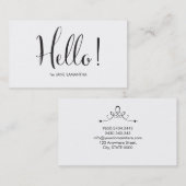 Bonjour carte de visite blanc minimaliste (Devant / Derrière)