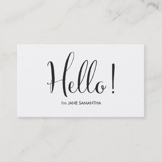 Bonjour carte de visite blanc minimaliste (Devant)