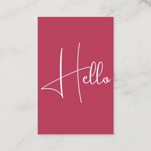 Bonjour Carte de visite Élégant Moderne Vertical (Devant)