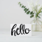 Bonjour carte de visite en lettres de main (Debout devant)