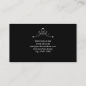 Bonjour ! Carte de visite noir minimaliste (Dos)