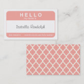 Bonjour carte de visite nommé d'étiquette (Devant / Derrière)