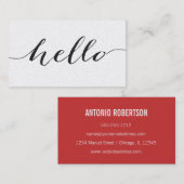 Bonjour carte de visite, papier pearlized (Devant / Derrière)