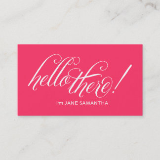 Bonjour ! Carte de visite rose