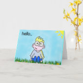 Bonjour carte de voeux (Fleur jaune)
