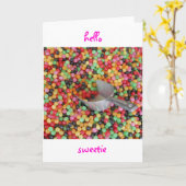 Bonjour carte de voeux de bonbon (Fleur jaune)