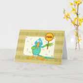 Bonjour carte de voeux de colibri (Fleur jaune)