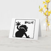 Bonjour ! Carte de voeux de grenouille (Fleur jaune)