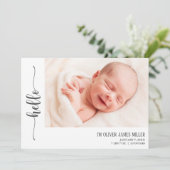 Bonjour Carte photo Faire-part de naissance (Debout devant)
