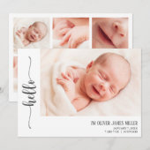 Bonjour Carte photo Faire-part de naissance (Devant / Derrière)