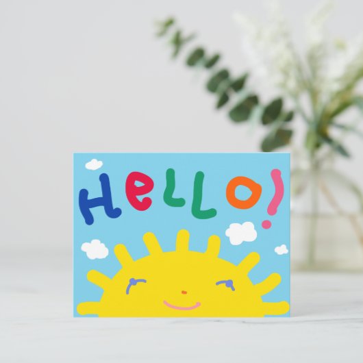 Bonjour carte postale (Debout devant)