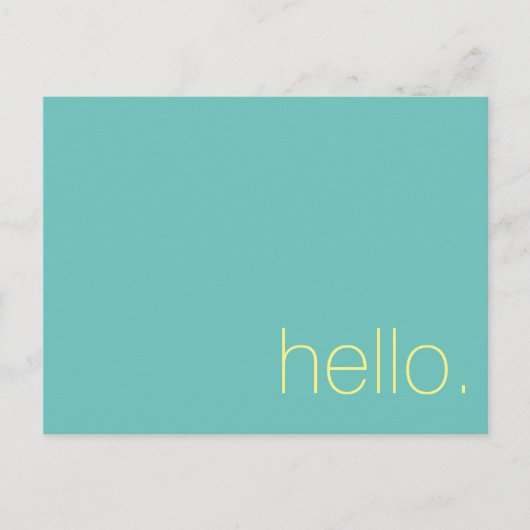 Bonjour, Carte postale. (Devant)