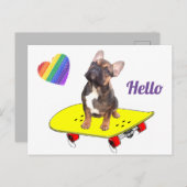 Bonjour Carte postale Bouledogue français (Devant / Derrière)