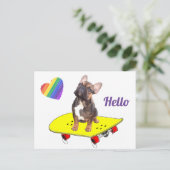 Bonjour Carte postale Bouledogue français (Debout devant)