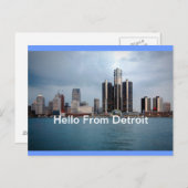 Bonjour carte postale de Detroit, Michigan (Devant / Derrière)