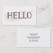 Bonjour cartes de visite de la course | (Devant / Derrière)