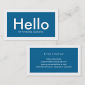 Bonjour cartes de visite personnels de mise en (Devant / Derrière)