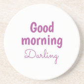 Bonjour chéri dessous de verre en grès (Devant)