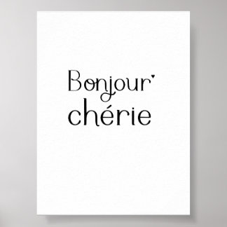 Bonjour Chérie - minimalistic typography poster