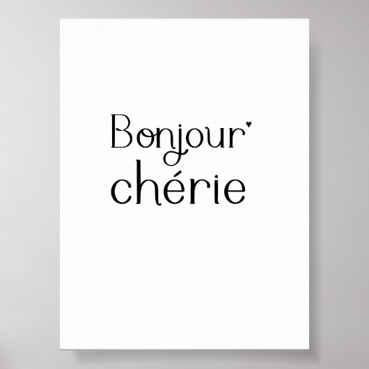 Bonjour Chérie - minimalistic typography poster (Devant)