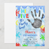 Bonjour cinq, heure de la fête, mince, invitation  (Devant / Derrière)