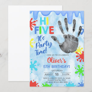 Bonjour cinq, heure de la fête, mince, invitation 