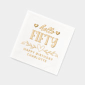 Bonjour Cinquante 50e anniversaire Floral Nom pers (Gauche)