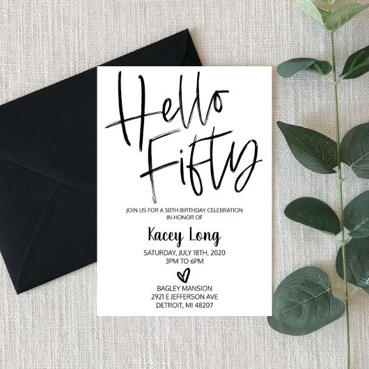 Bonjour Cinquante 50e Invitation anniversaire
