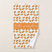 Bonjour Citrouille Automne Motif Orange Green (Serviette à main)