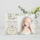 Bonjour Citrouille Autumn Photo Faire-part de nais (Debout devant)