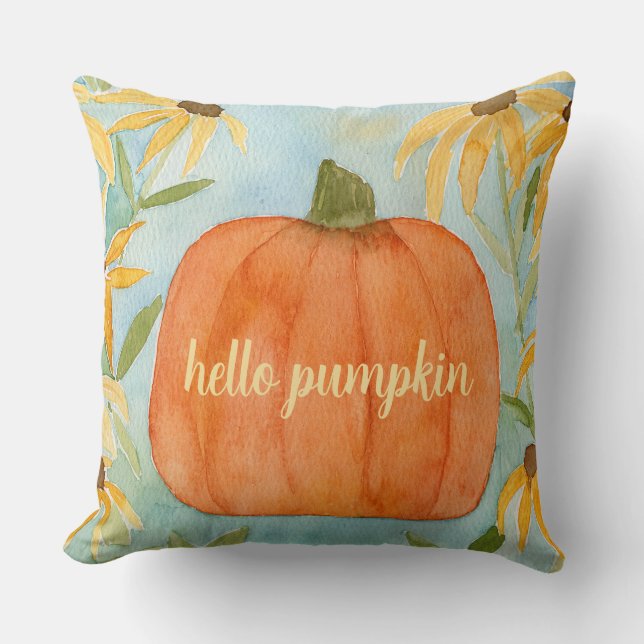 Bonjour Citrouille Coussin automne (Recto)