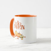 Bonjour Citrouille Fall Café Mug (Devant gauche)