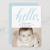 Bonjour Coeur Faire-part de naissance 5x7 (Devant / Derrière)