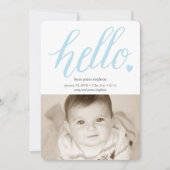 Bonjour Coeur Faire-part de naissance 5x7 (Devant)