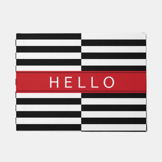 Bonjour compensez le tapis de porte rayé (Devant)
