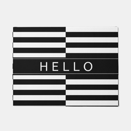 Bonjour compensez le tapis de porte rayé (Devant)