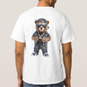 "Bonjour Cool Rock Star Bear T-Shirt - Été" (Dos)