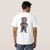 "Bonjour Cool Rock Star Bear T-Shirt - Été" (Dos entier)