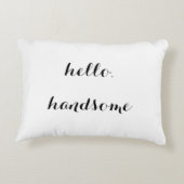 "Bonjour," coussin décoratif beau (Dos)