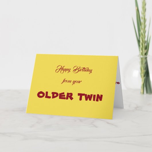 BONJOUR D'ANNIVERSAIRE DE VOTRE CARTE DE "TWIN" (Devant)