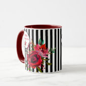 BONJOUR D'ANNIVERSAIRE ÉTONNANT FLORAL CAFÉ MUG (Devant gauche)