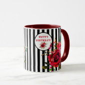 BONJOUR D'ANNIVERSAIRE ÉTONNANT FLORAL CAFÉ MUG (Devant droit)