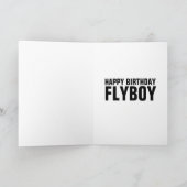 BONJOUR D'ANNIVERSAIRE FLYBOY AIRPLANE PILOT CARTE (Intérieur)