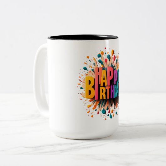 BONJOUR D'ANNIVERSAIRE Tasse à deux tons (Devant gauche)