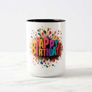 BONJOUR D'ANNIVERSAIRE Tasse à deux tons