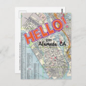 Bonjour de la carte postale Alameda (Devant / Derrière)