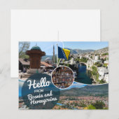 Bonjour de la carte postale de Bosnie-Herzégovine (Devant / Derrière)