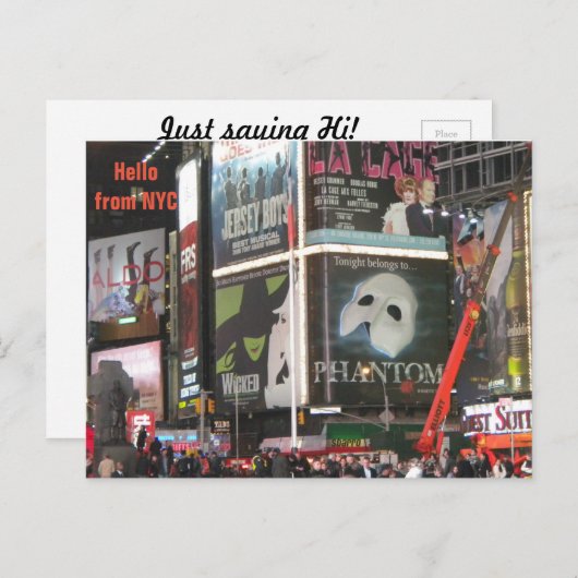 Bonjour de la carte postale NYC ! (Devant / Derrière)