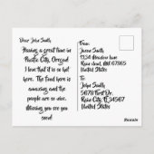 Bonjour de l'Oregon carte postale de voyage (Dos)